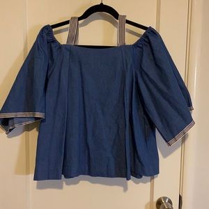 Denim off shoulder top
